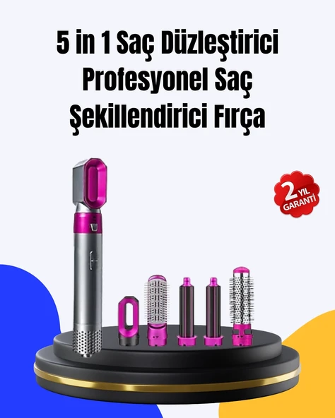 Mey İthalat® 5 Parça Saç Şekillendirme Seti Düzleştirme Dalga ve Bukle Yapma ürün görseli 1