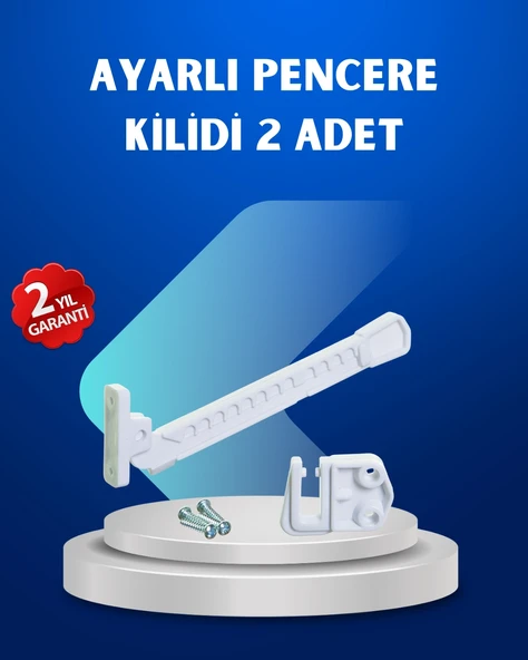 Mey İthalat® Pencere Güvenlik Kilidi Açılma Sınırlayıcı Aparat 2 Adet ürün görseli 1