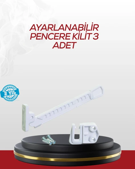 Mey İthalat® İçe Açılan Camlar İçin Emniyet Kilidi Seti 3’lü ürün görseli 1