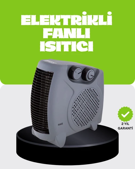Mey İthalat® Güvenli Elektrikli Fanlı Isıtıcı Termostatlı Hızlı Isıtma ürün görseli 1