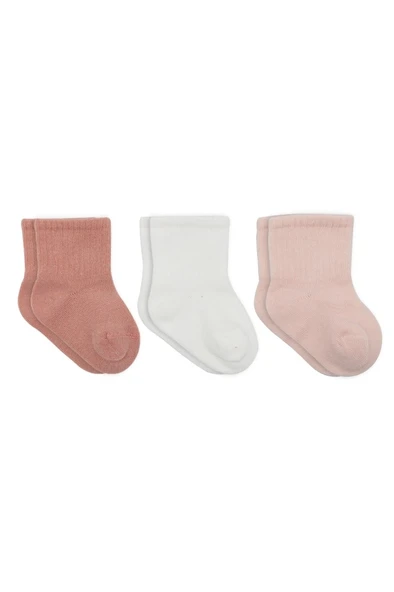 Mey İthalat® Cherry Girl 3'lü Penye Soket Çorap 10138 Pudra ürün görseli 1
