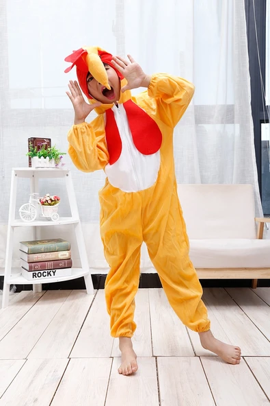 Mey İthalat® Çocuk Horoz Kostümü - Tavuk Kostümü 2-3 Yaş 80 cm ürün görseli 1