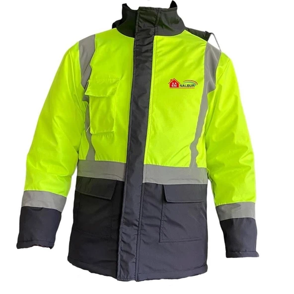 Mey İthalat® Reflektörlü Parka Sarı Lacivert Small ürün görseli 1