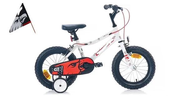 Mey İthalat® Red Eagle 14 Jant Çocuk Bisikleti Beyaz-Kırmızı-Gümüş ürün görseli 1