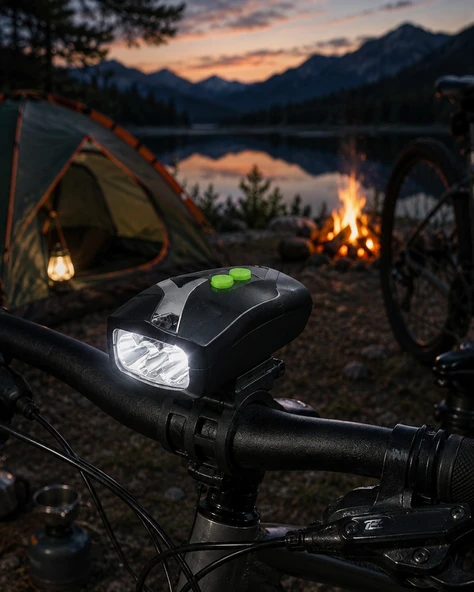 Mey İthalat® Su Geçirmez Bisiklet Lambası Süper Parlak LED Güvenlik Farı ürün görseli 1