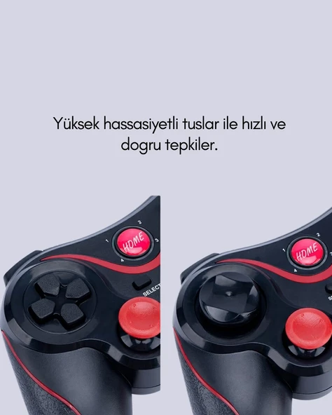Mey İthalat® Ergonomik Tasarımlı Çok Yönlü Wireless Gamepad - Resim 4