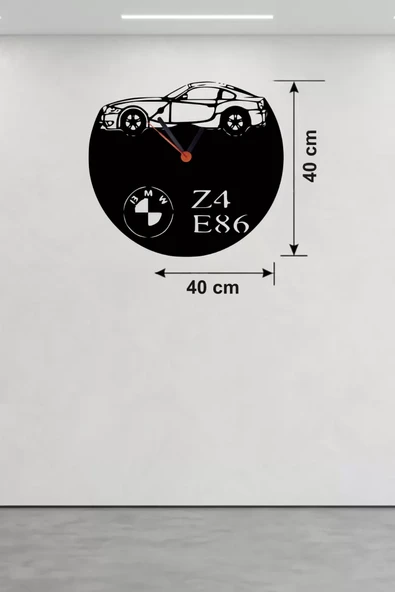 Mey İthalat® BMW Z4 E86 Tasarım Ahşap Duvar Saati - 40x40 cm Lazer Kesim Dekoratif ürün görseli 1