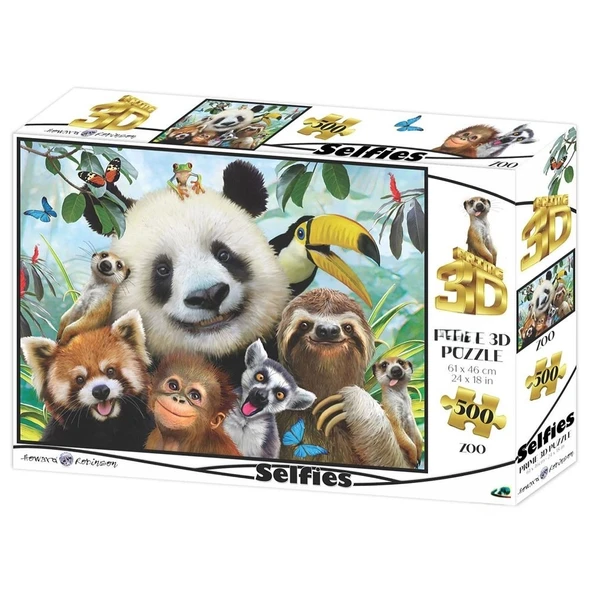 Mey İthalat® 3D - Hayvanat Bahçesi Selfie 500 Parça Yetişkin Puzzle ürün görseli 1