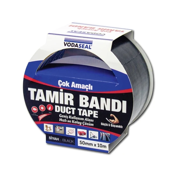 Mey İthalat® Vodaseal Duct Tape Tamir Bandı 50 mm 10 Metre Siyah ürün görseli 1