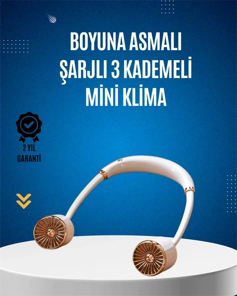 Mey İthalat® USB Şarjlı Boyun Fanı | Hafif, Katlanabilir, Taşınabilir, Düşük Gürültülü Fan ürün görseli 1