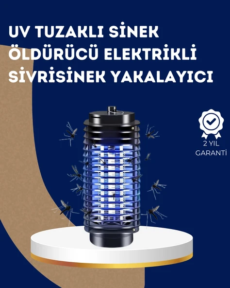 Mey İthalat® Elektrikli UV Işıklı Sivrisinek ve Böcek Öldürücü – Sessiz ve Güvenli Tuzak ürün görseli 1