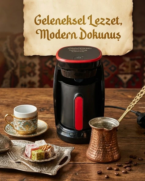 Mey İthalat® Türk Kahvesi Makinesi Otomatik Kapanma ve Taşma Emniyetli 4 Fincan Kapasiteli ürün görseli 1