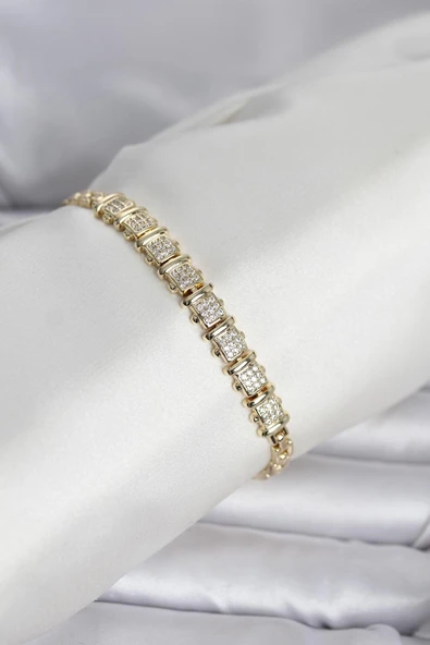 Mey İthalat® Xuping Model Zirkon Taşlı Gold Renk Kadın Bileklik ürün görseli 1