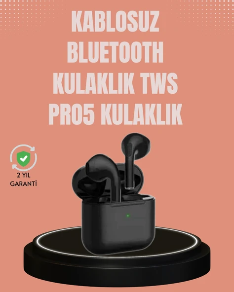 Mey İthalat® TWS Pro 5 Kulaklık – Uzun Süreli Kullanım İçin Yüksek Batarya Performansı ürün görseli 1
