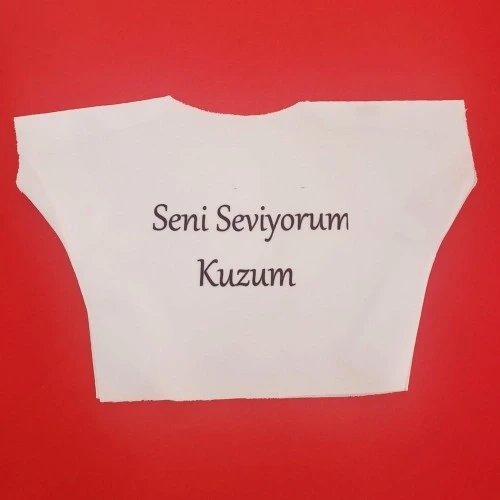 Mey İthalat® Seni Seviyorum Kuzum Yazılı Oyuncak Peluş Tişörtü ürün görseli 1