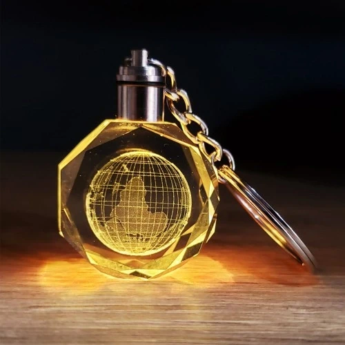 Mey İthalat® Kristal Dünya Tasarımlı Renk Değiştiren Anahtarlık ürün görseli 1