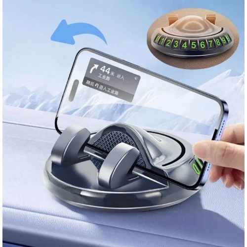 Mey İthalat® 360° Dönebilen Yapışkanlı Numaratörlü Araç Telefon Tutucu ürün görseli 1