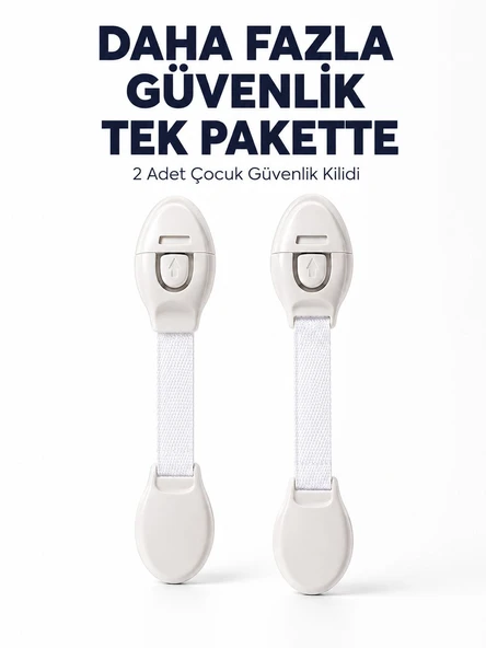 Mey İthalat® 2 Adet Güçlü Yapışkanlı Çocuk Güvenlik Kilidi ürün görseli 1