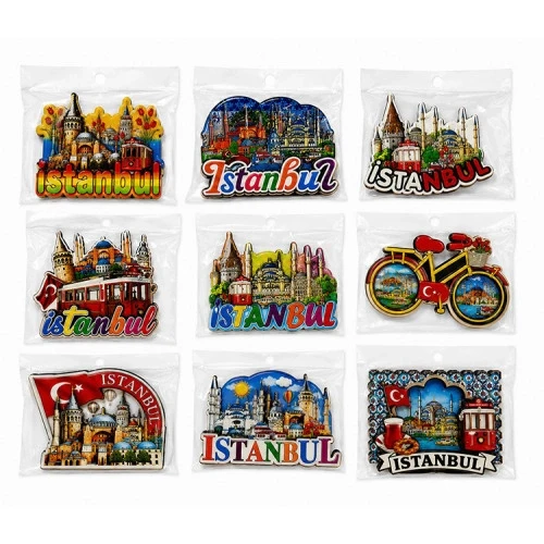 Mey İthalat® İstanbul Temalı Ahşap Buzdolapı Süsü Magnet ürün görseli 1