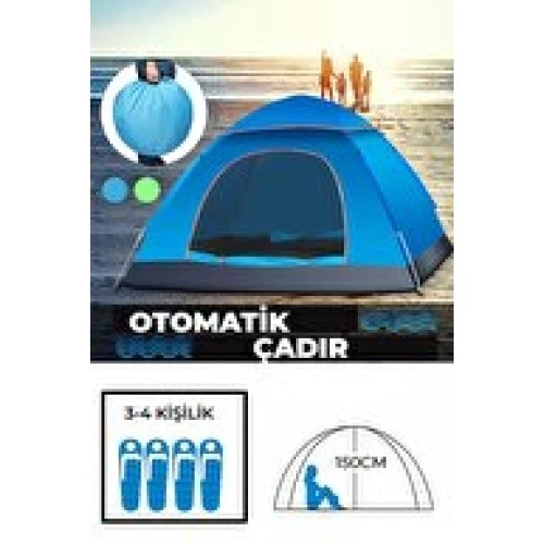 Mey İthalat® Otomatik Havada Açılan Su Geçirmez Çadır 4 Kişilik ürün görseli 1