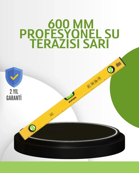 Nevamel® Hassas Ölçüm Sağlayan 600 mm Sarı Su Terazisi ürün görseli 1