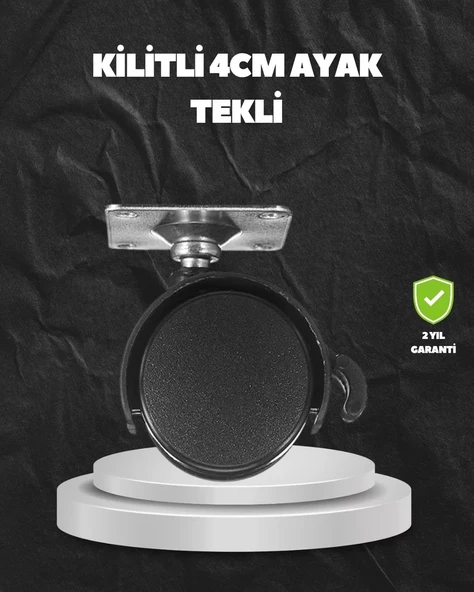 Nevamel® Kilitli 4 cm Evrensel Tekerlek Ayak Tek Adet ürün görseli 1