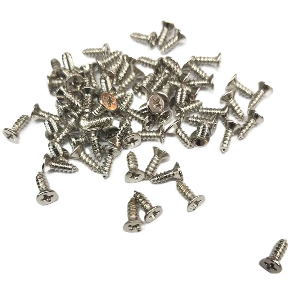 Nikel 1000 Adet Klips Vidası 2,2x6,5 mm YHB - Konik Başlı Kutu, Sandık, Ayak, Askı,  Mini Vida ürün görseli 1