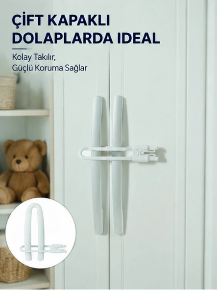 Mey İthalat® 4 Adet Çocuk Güvenlik Dolap Kilidi Dayanıklı ve Uzun Ömürlü Tasarım Yeni Nesil ürün görseli 1