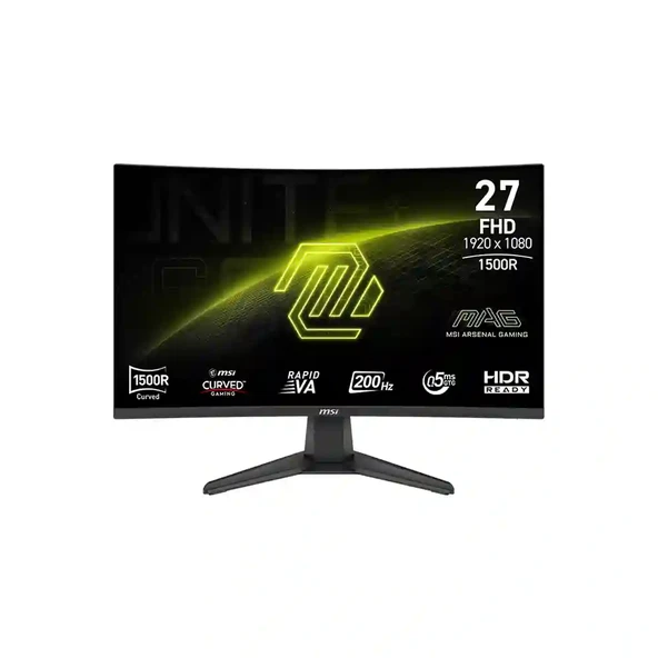 MSI MAG 276CF E20 27 1920x1080 FHD 200Hz 0.5ms HDMI DP FreeSync Premium 1500R Curved Led Gaming Monitör ürün görseli 1
