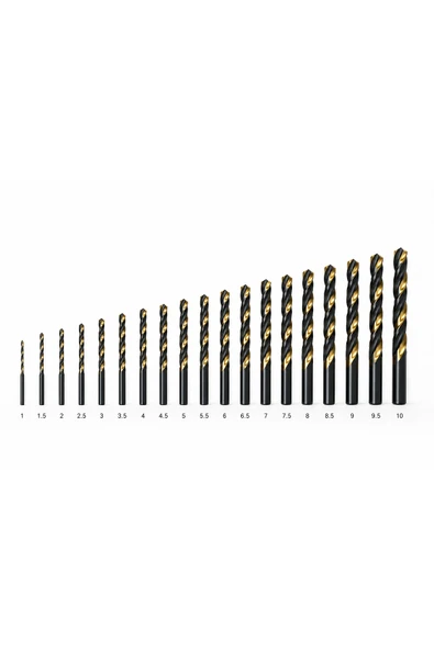 HSS-Co Kobaltlı Tam Taşlanmış Matkap Ucu Seti 19 Parça (1-10 mm) ürün görseli 1