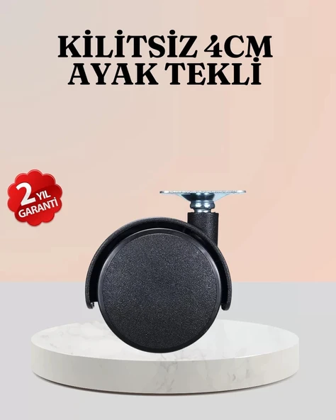 Nevamel® 4 cm Çap Kilitsiz Tekerlek Ayağı Tekli Hafif Mobilyalar İçin ürün görseli 1