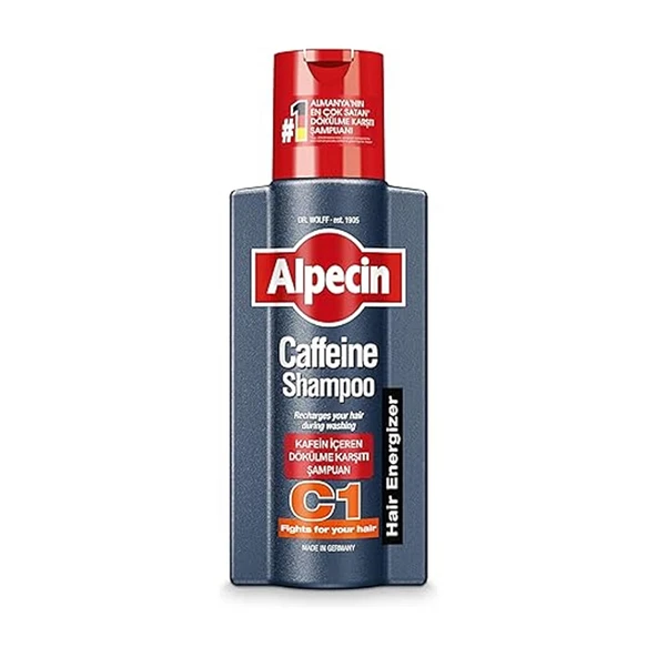 Alpecin Caffeine Shampoo C1-Kafein İçeren Dökülme Karşıtı Şampuan 250 ml ürün görseli 1