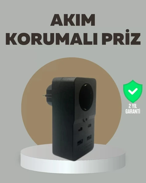 Nevamel® Akıllı Akım Dengelemeli Priz 2500W 4 USB Type C Çıkışlı ürün görseli 1