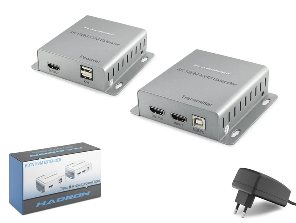 Hdmi Kvm Extender 4K Loop-Out 120 M - Gümüş HDX1363 ürün görseli 1