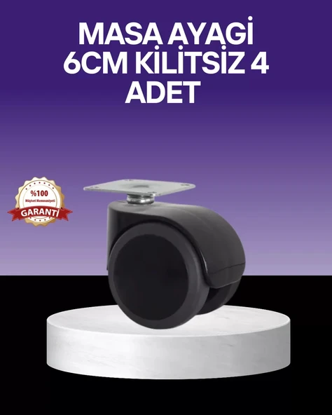 Nevamel® Çok Amaçlı Kilitsiz Masa Ayağı Tekerleği 6 cm ürün görseli 1