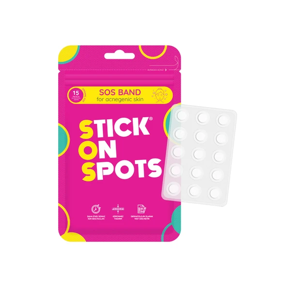 Stick On Spots SOS Band for Acnegenic Skin Akneli Ciltler İçin Sivilce Bandı 15 Adet ürün görseli 1