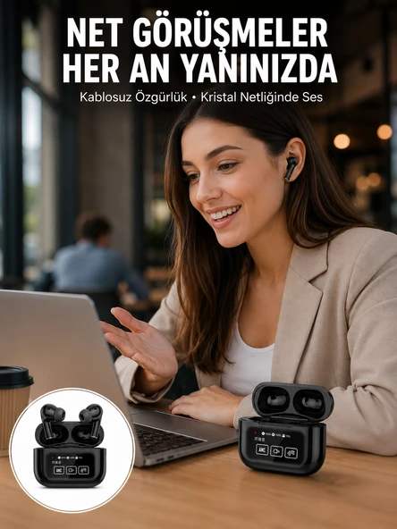 Mey İthalat® 2025 Model Bluetooth Kulaklık Dokunmatik Ekran Yüksek Ses Kalitesi Yeni Nesil ürün görseli 1