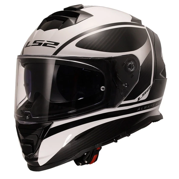 KAPALI KASK LS2 STORM 2 DODGER MAT SİYAH BEYAZ ORJİNAL VİZÖRLÜ XL ürün görseli 1