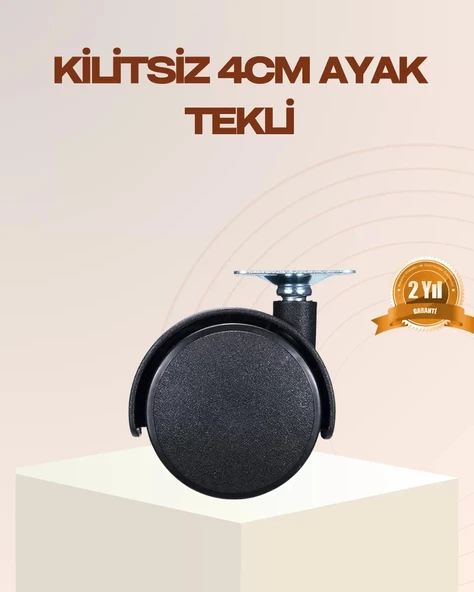 Nevamel® 4 cm Kilitsiz Mobilya Ayağı Tekli Kolay Dönen Masa ve Sehpa Ayağı ürün görseli 1