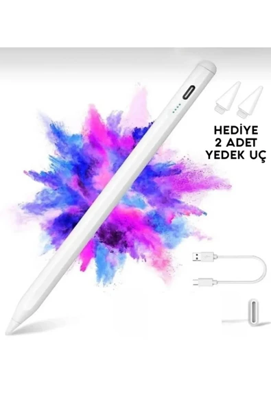 LİVABELLA Aple Ipad Uyumlu Avuç Içi Red Özellikli Tablet Kalemi Beyaz ürün görseli 1