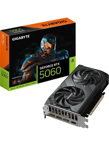 Gigabyte Rtx5060 Windforce Max Oc 8G Gv-N5060Wf2Max Oc-8Gd 128 Bit Gddr7 8 Gb Ekran Kartı ürün görseli 1