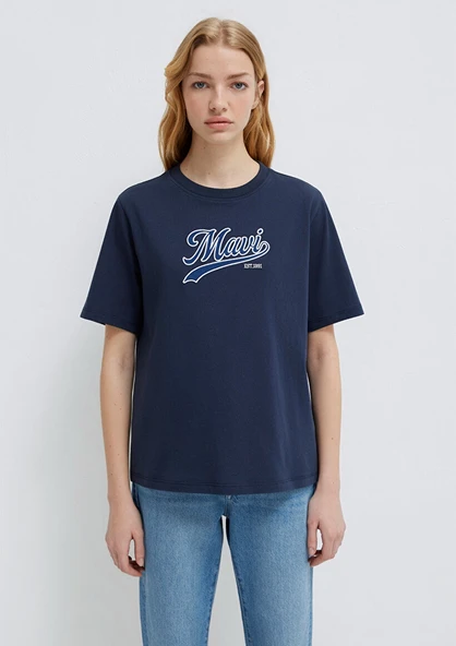 M1613565-82318 MAVİ LOGO BASKILI T-SHIRT ürün görseli 1