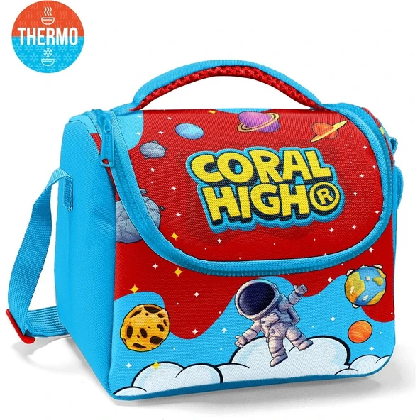 Coral High Kids Kırmızı Mavi Astronot Uzay Desenli Thermo Beslenme Çantası 37145 ürün görseli 1
