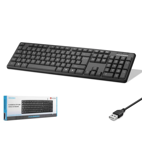 Hadron Hdx2603 Kablolu Standart Klavye Siyah ürün görseli 1