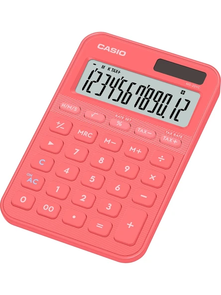 Casio Ms-20Yc-Cl 12 Hane Pembe Masa Üstü Hesap Makinesi ürün görseli 1