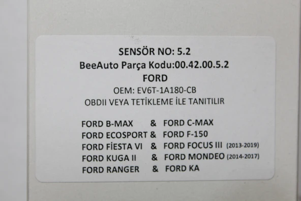 FORD GRUBU UYUMLU LASTİK BASINÇ SENSÖRÜ - Resim 2