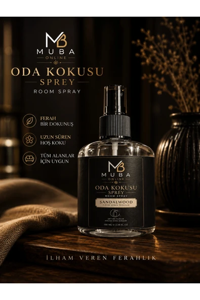 Muba sandalwood Oda Kokusu Spreyi 100 ml - Kalıcı Oda Parfümü, Ev, Ofis ve Banyo İçin ürün görseli 1