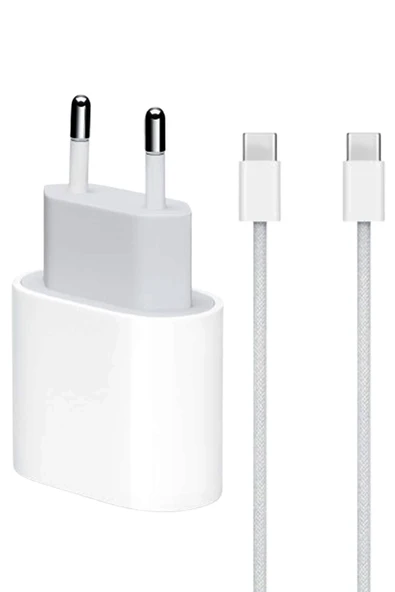 VOLNİX 35W Type-c to USB-c Kablo Iphone 15 Iphone 16- Serisi Uyumlu Hızlı Şarj Aleti Adaptör Kablo Set Beyaz ürün görseli 1