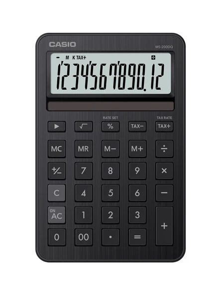 Casio Ms-200Dq-Bk 12 Hane Beyaz Masa Üstü Hesap Makinesi ürün görseli 1