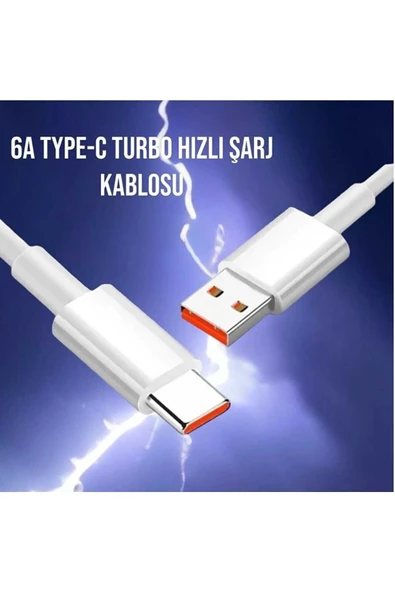 Byali Xıaomi Type-c Android Uyumlu Hızlı Şarj Kablosu 66w 6a Redmi K30-40 Pro Mi 9-10-11 Prouyumlu beyaz ürün görseli 1